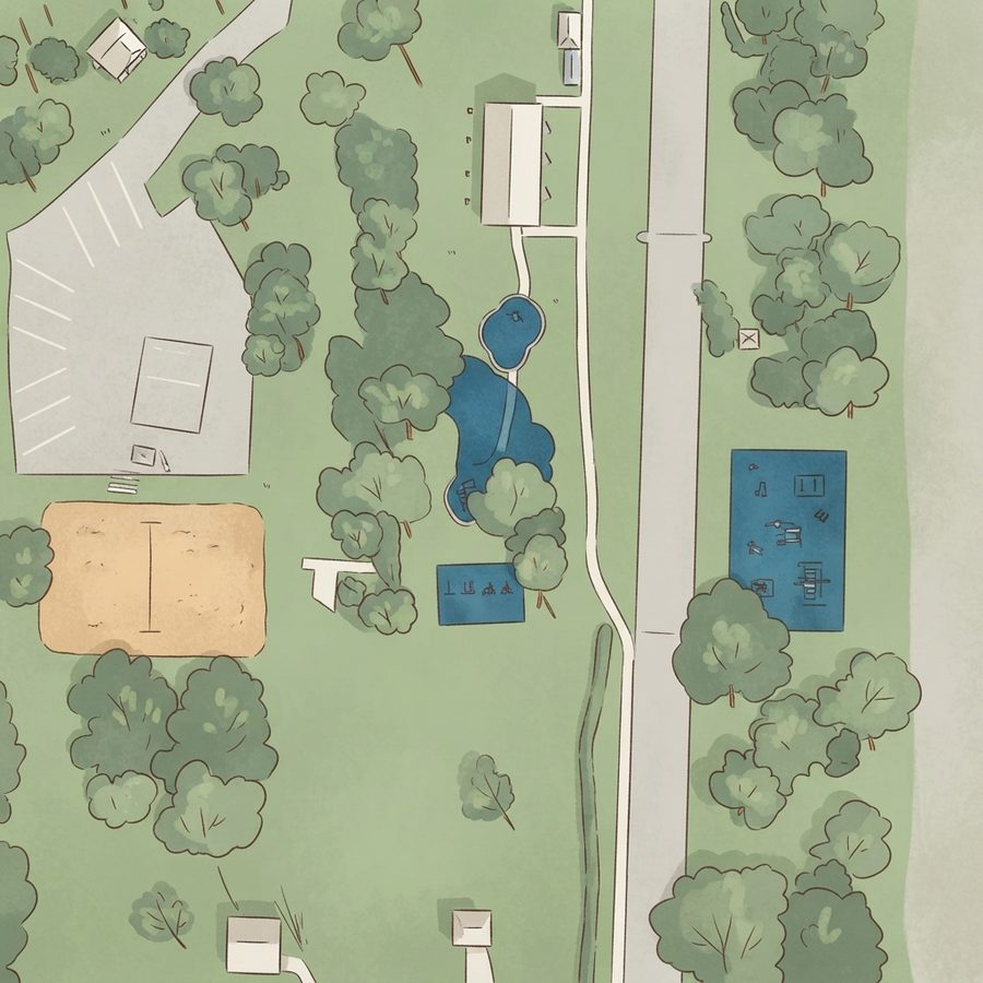 Illustrated map of Mike Kirby Park