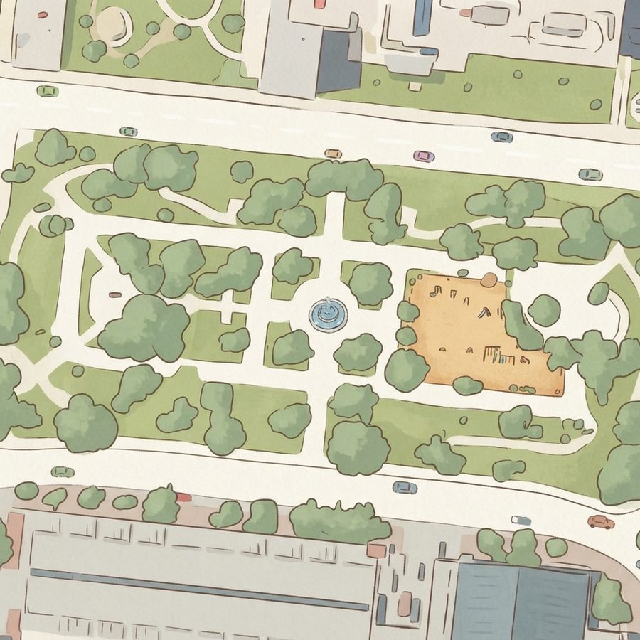 Illustrated map of Milam Park