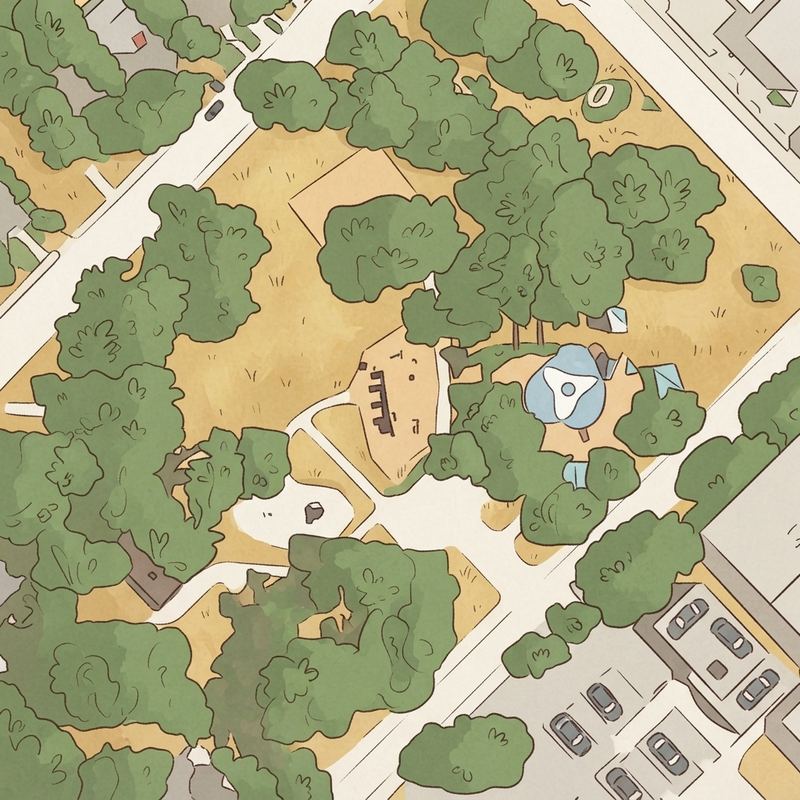 Illustrated map of Mildred Dunn Park