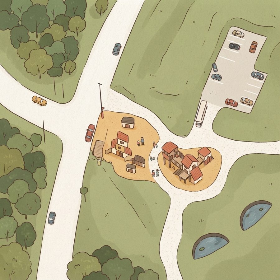 Illustrated map of Mill Ridge Park