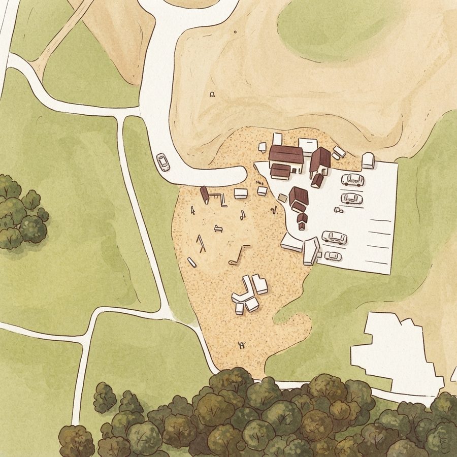 Illustrated map of Mill Ridge Park Playground