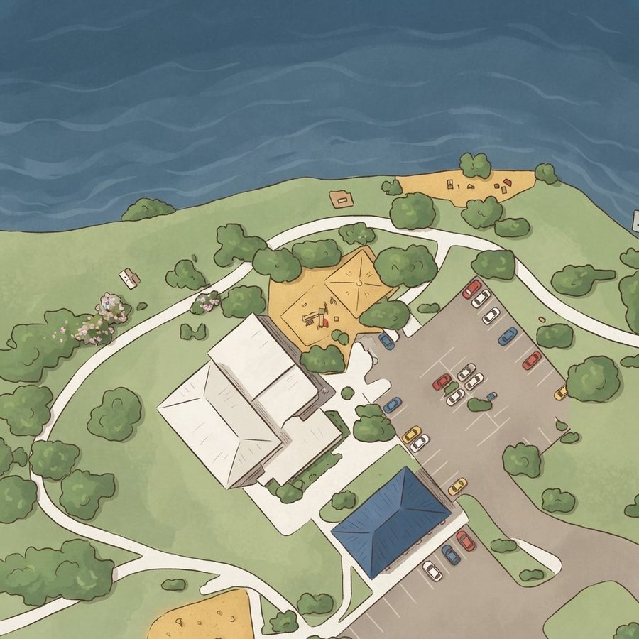 Illustrated map of Miller's Pond Community Center