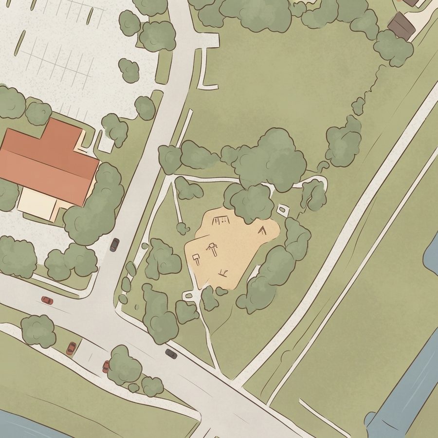 Illustrated map of Mills Bennett Park