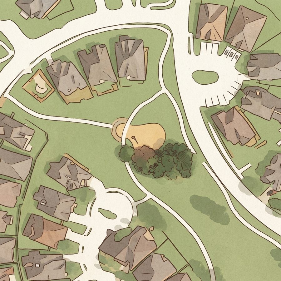 Illustrated map of Millwood Neighborhood Park
