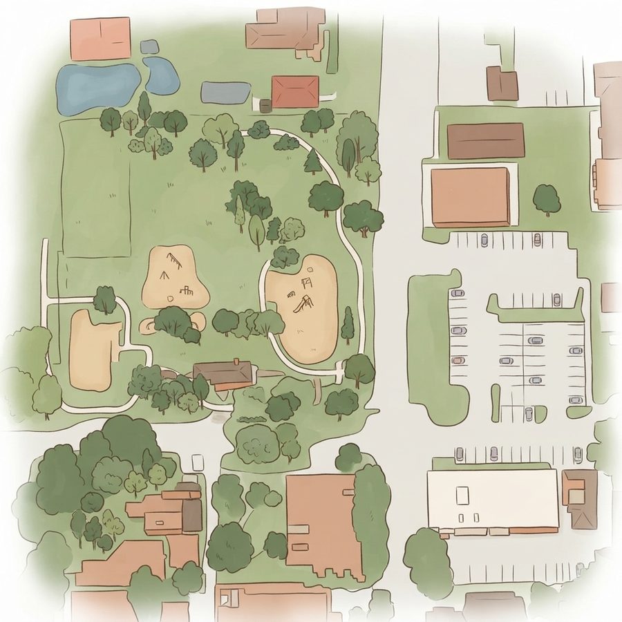 Illustrated map of Milroy Park