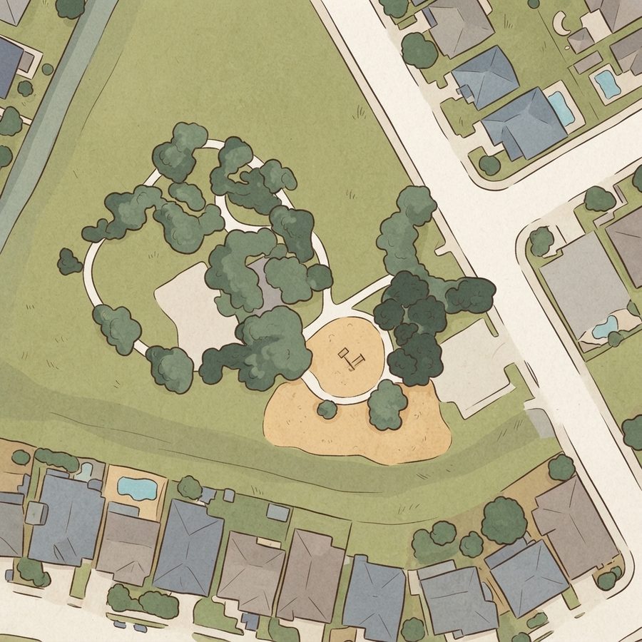 Illustrated map of Miramar park