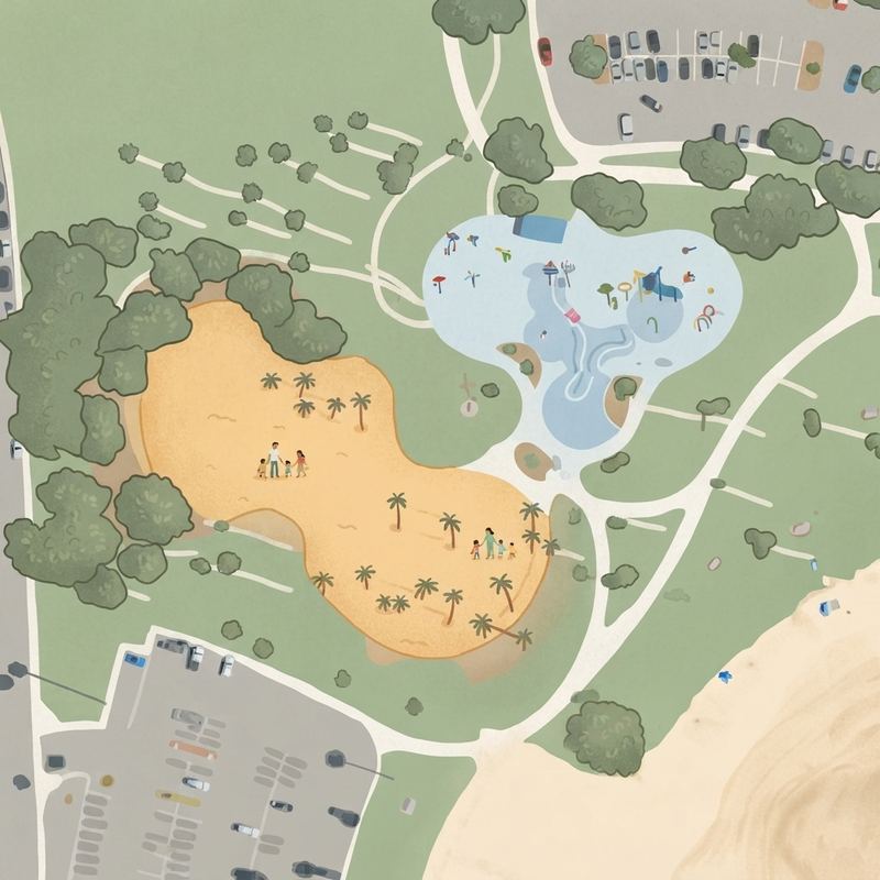 Illustrated map of Mission Beach Park