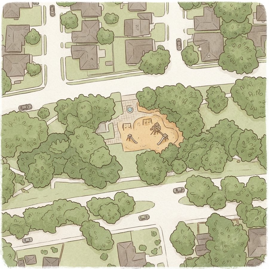 Illustrated map of Mission Bend Community Park