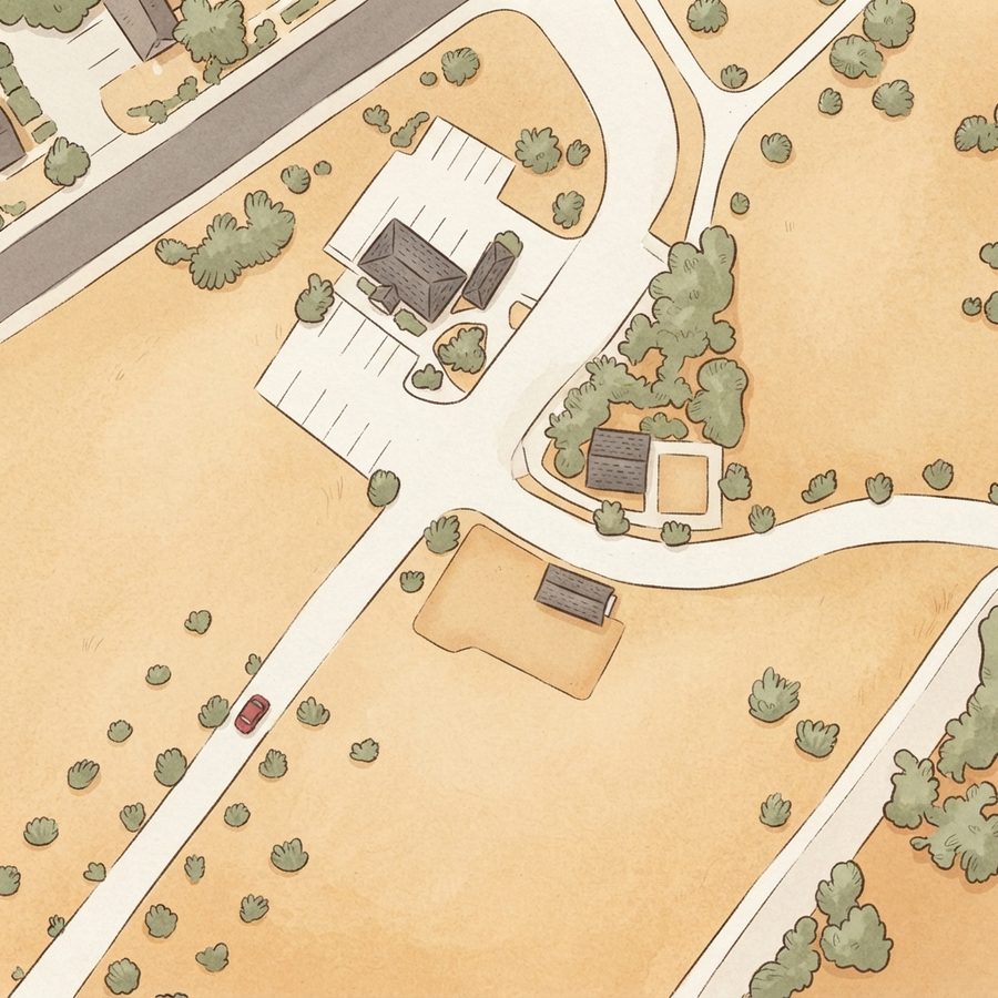 Illustrated map of Mission County Park