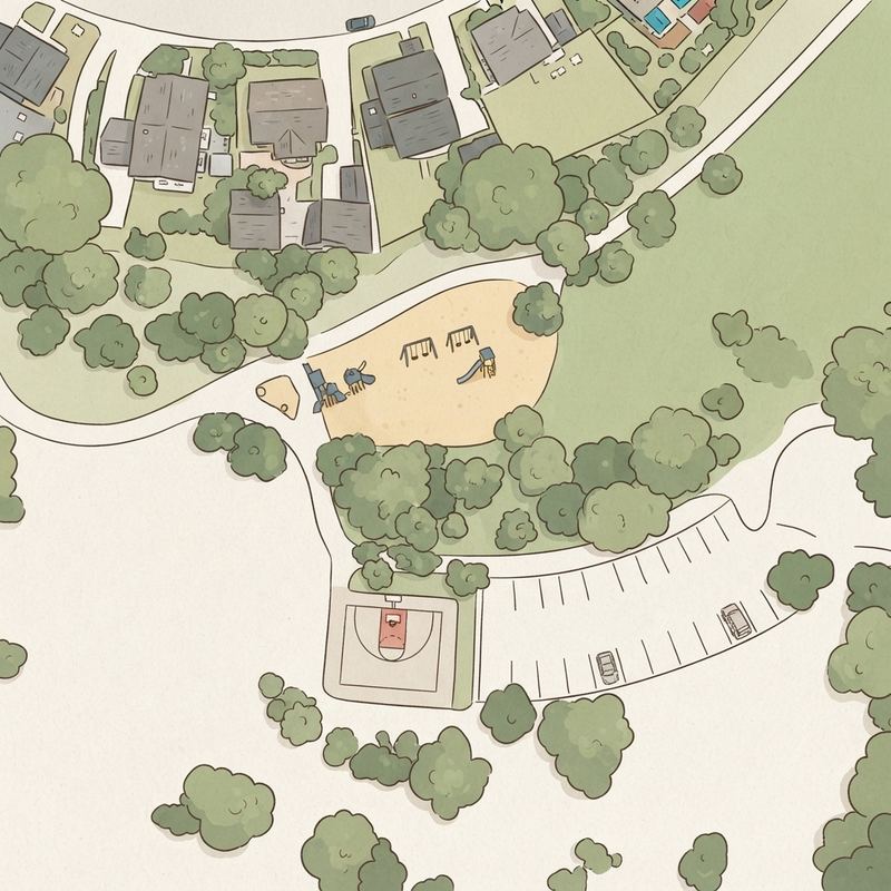 Illustrated map of Mission Heights Park