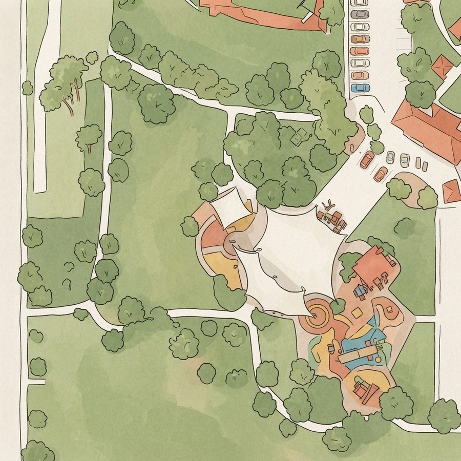Illustrated map of Mission Hills Park