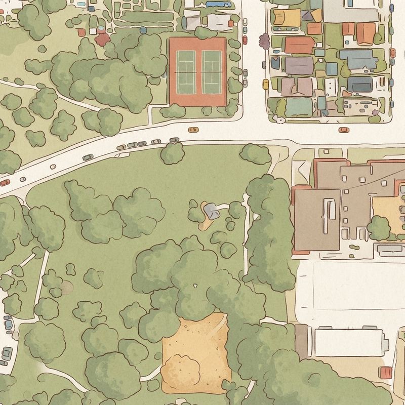 Illustrated map of Mission Hills Park