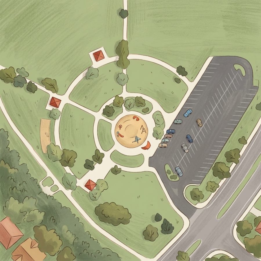 Illustrated map of Mission Viejo Park