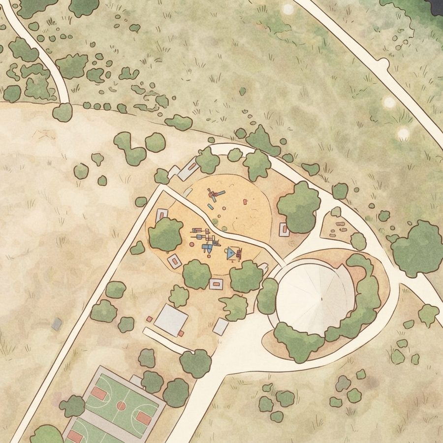 Illustrated map of Missions County Park Pavillion 2
