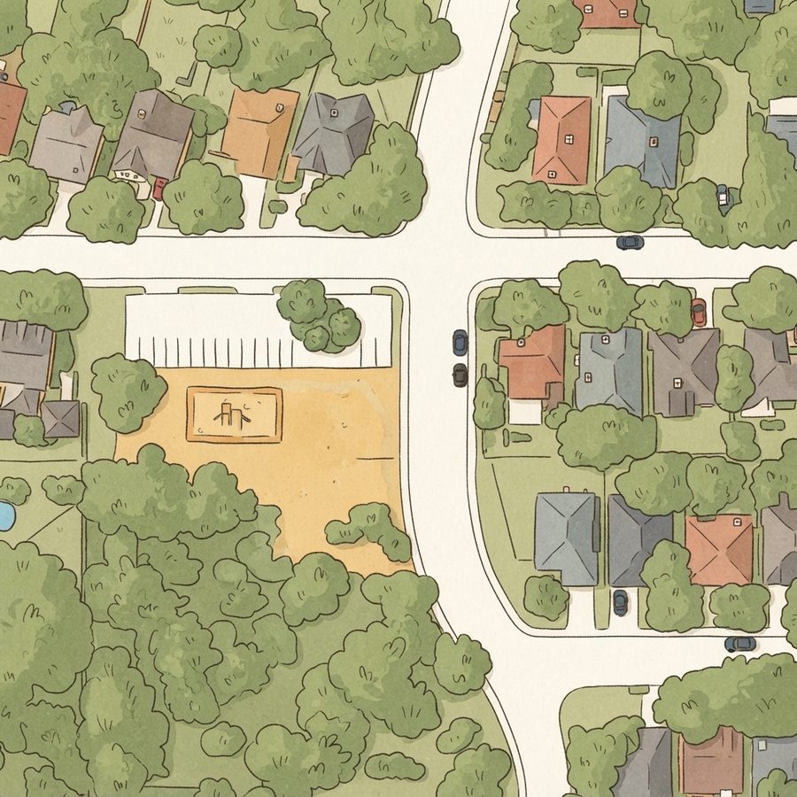 Illustrated map of Misty Brook Nature Park