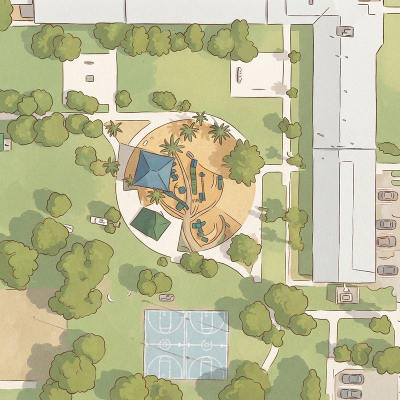 Illustrated map of Mitchell Park Playground