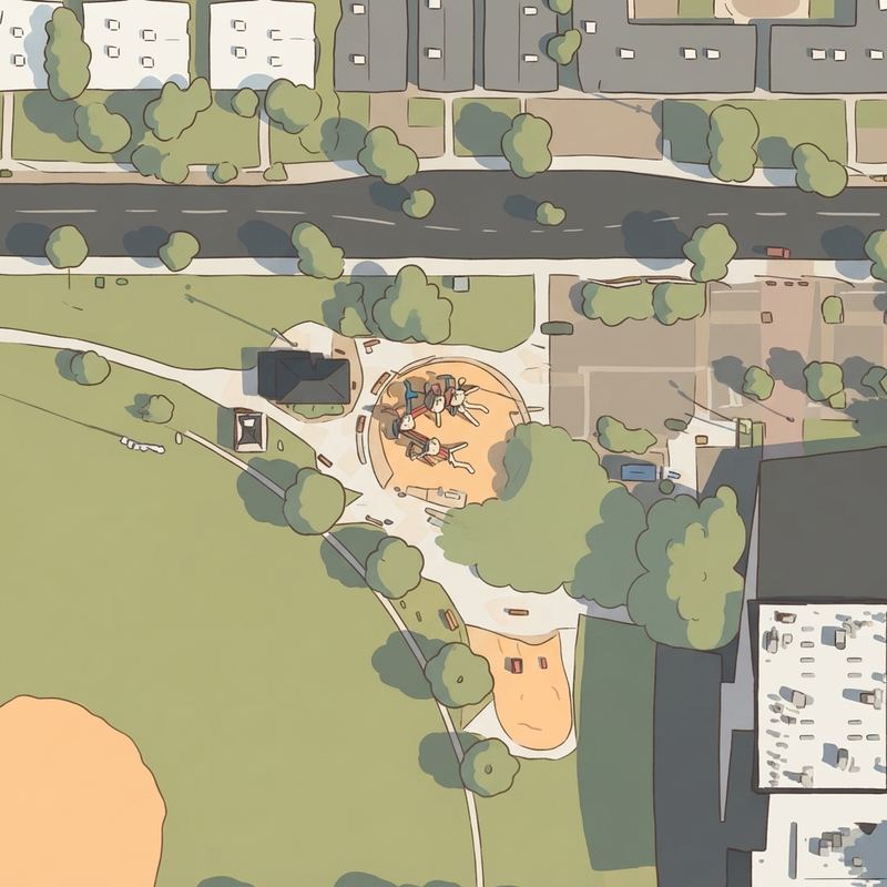 Illustrated map of Mitchell Park
