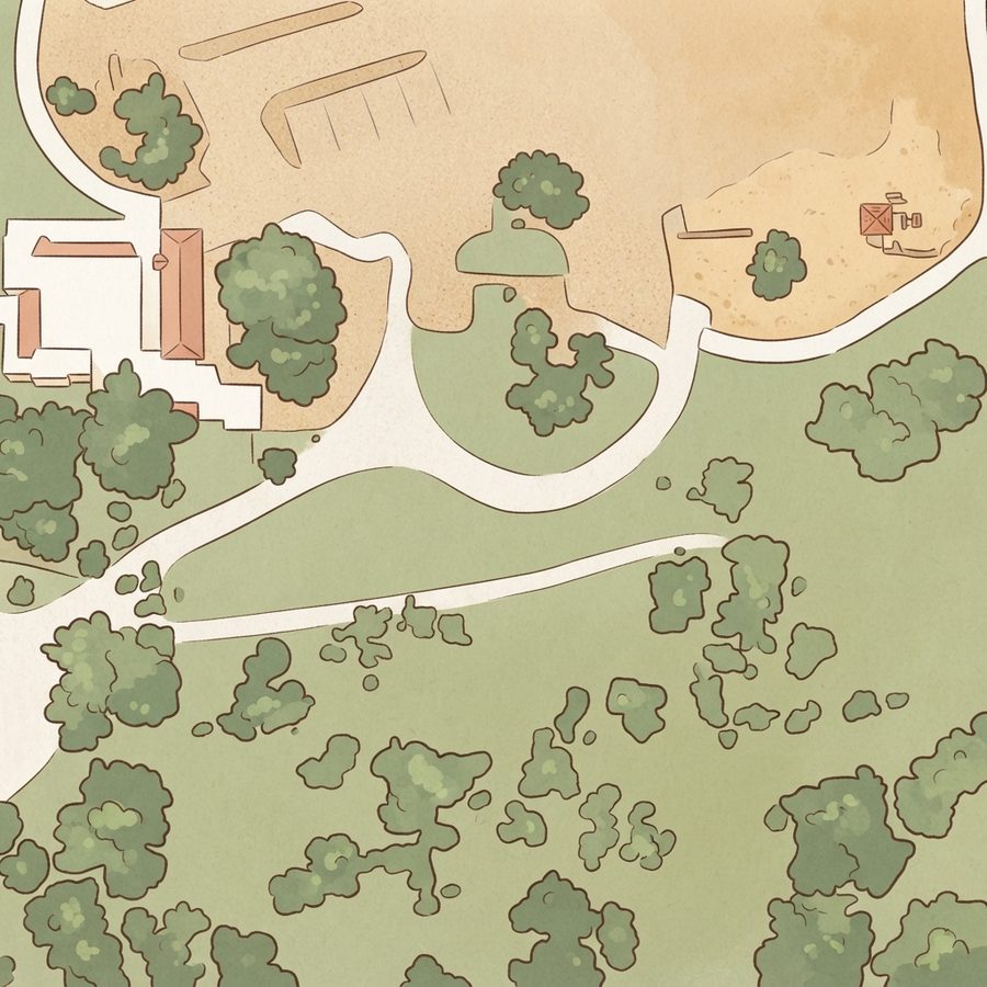 Illustrated map of Mitchell's Landing Playground