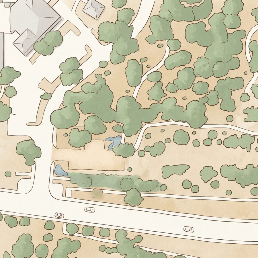 Illustrated map of MLK Park Site 1A