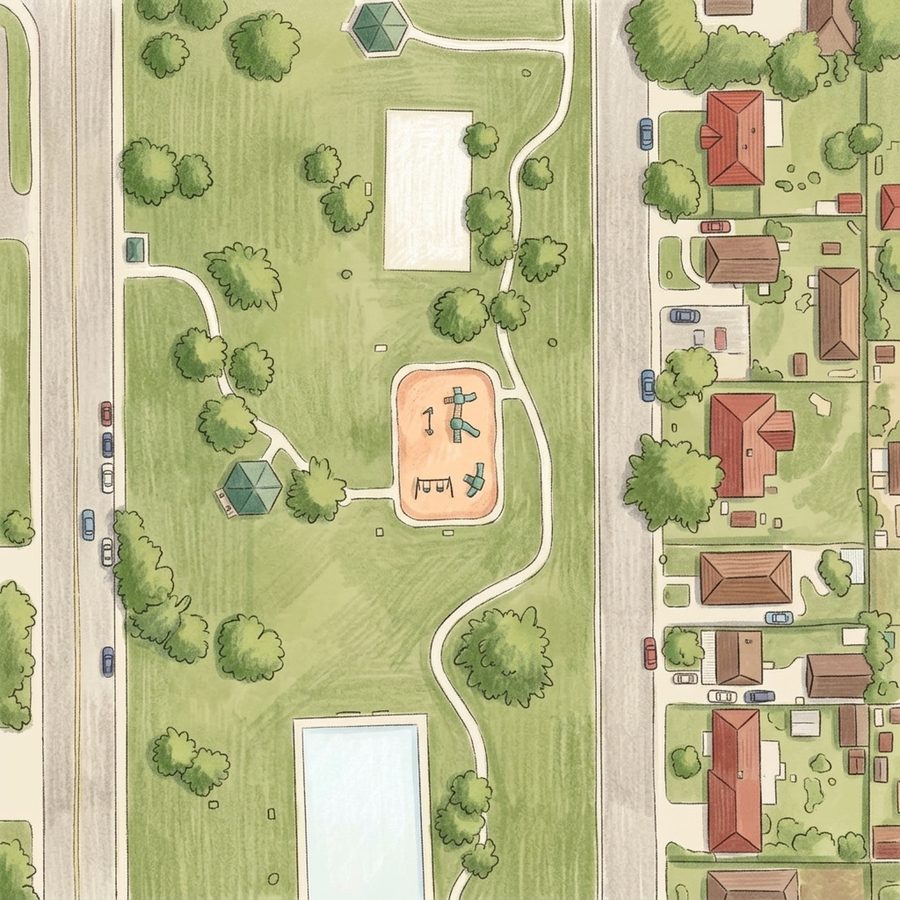 Illustrated map of Monaco Park