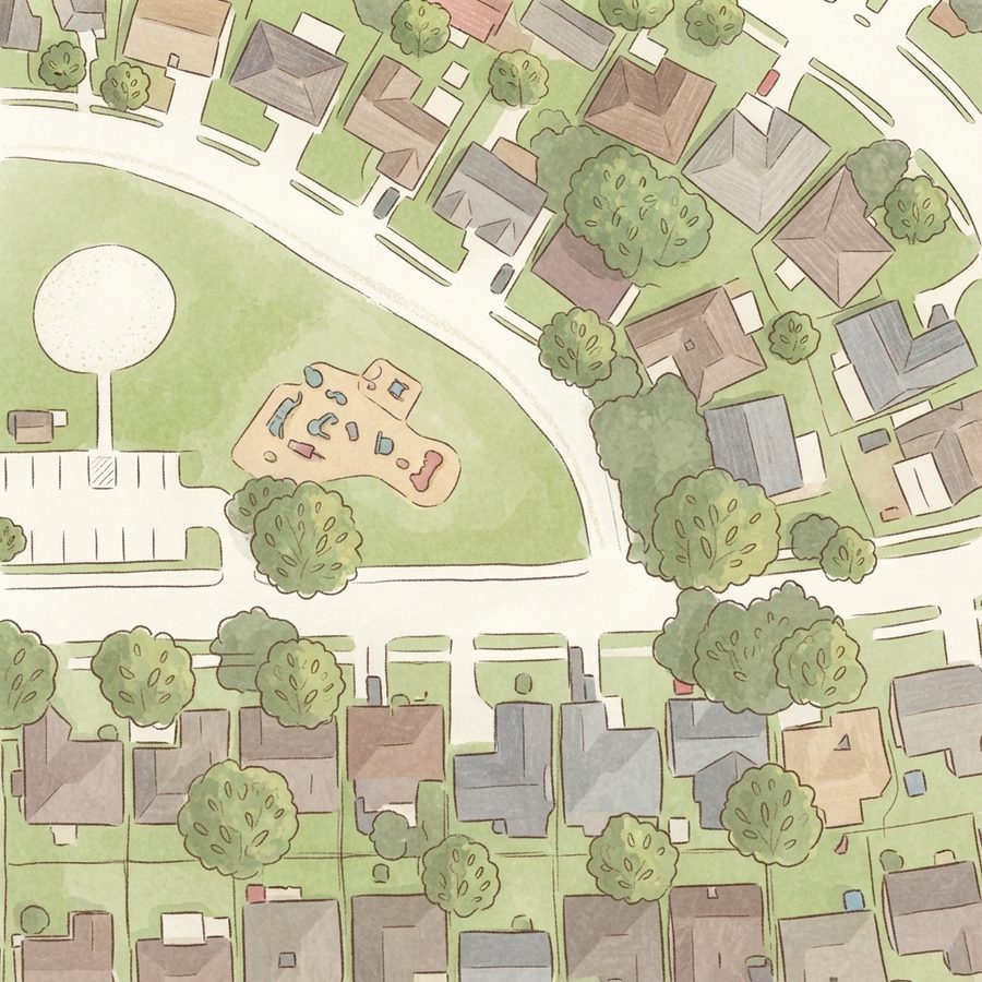 Illustrated map of Monarch Park