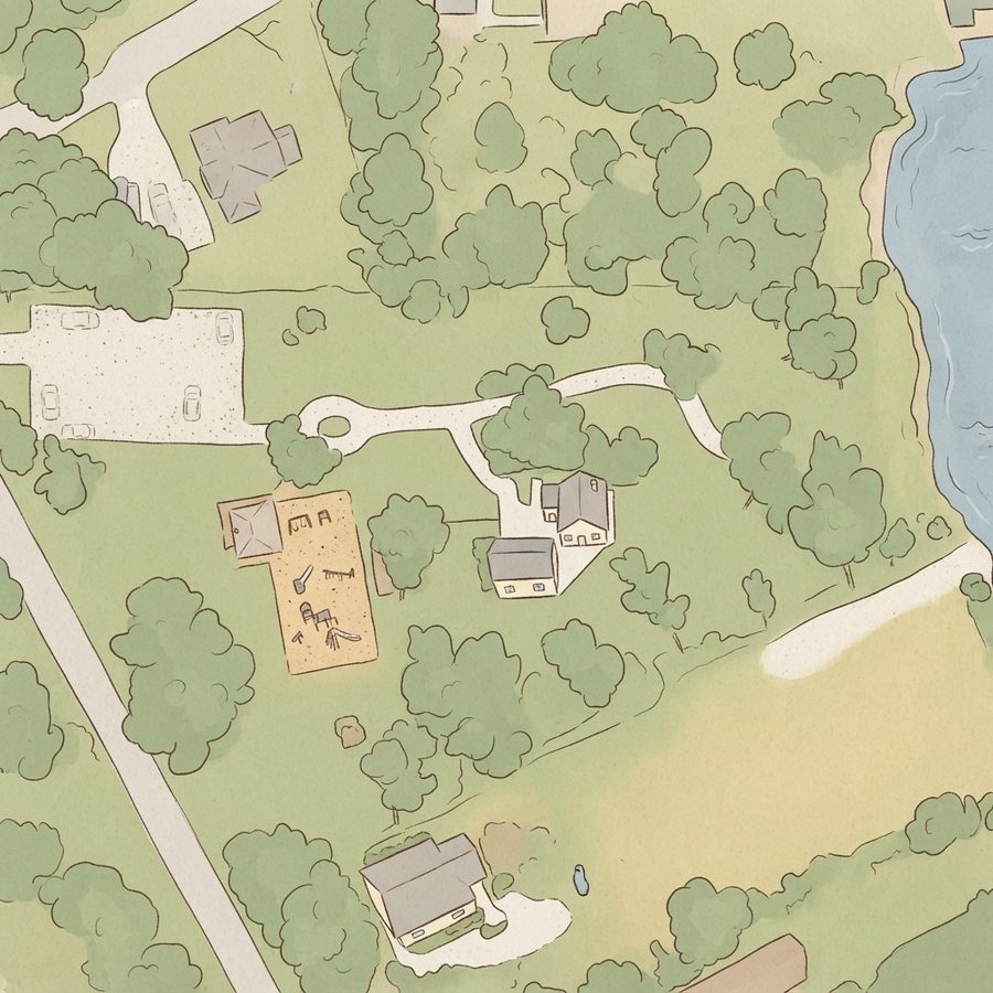Illustrated map of Moncrief Park