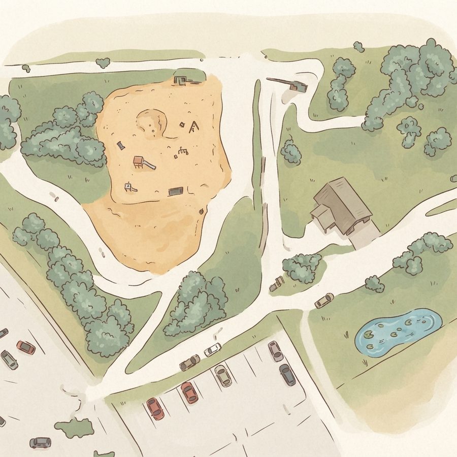 Illustrated map of Montagna Park