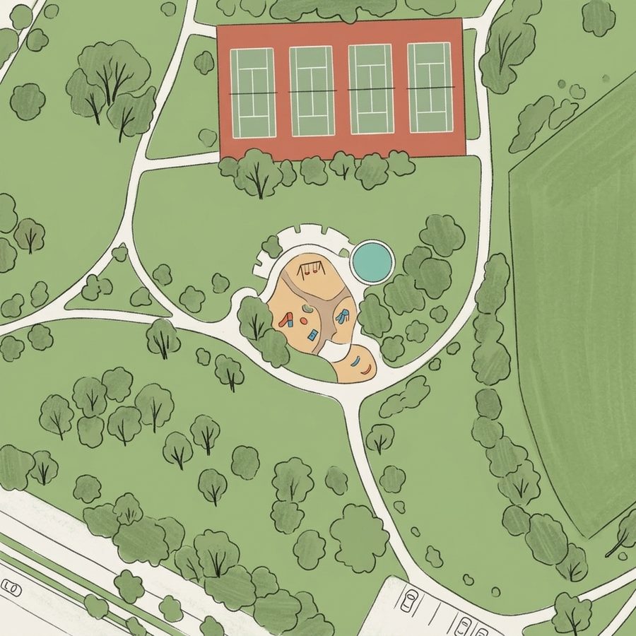 Illustrated map of Montbello Central Park