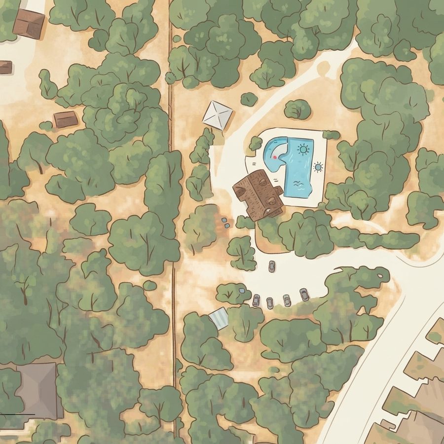 Illustrated map of Monticello Ranch park