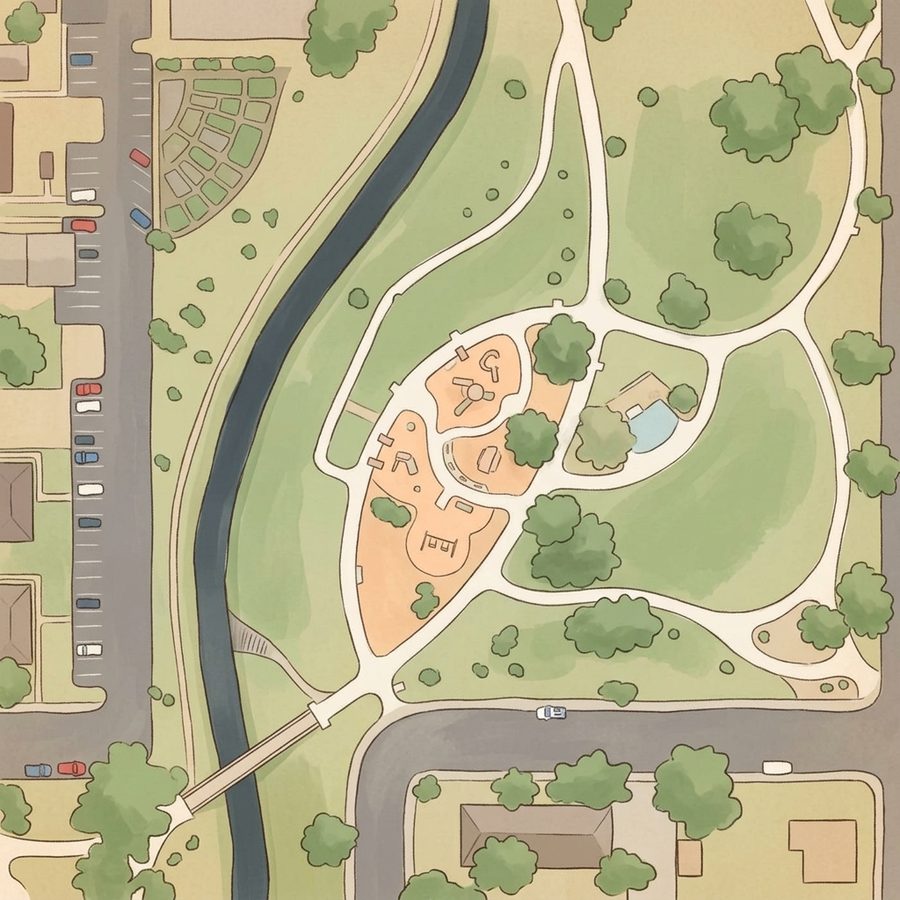 Illustrated map of Montview Park