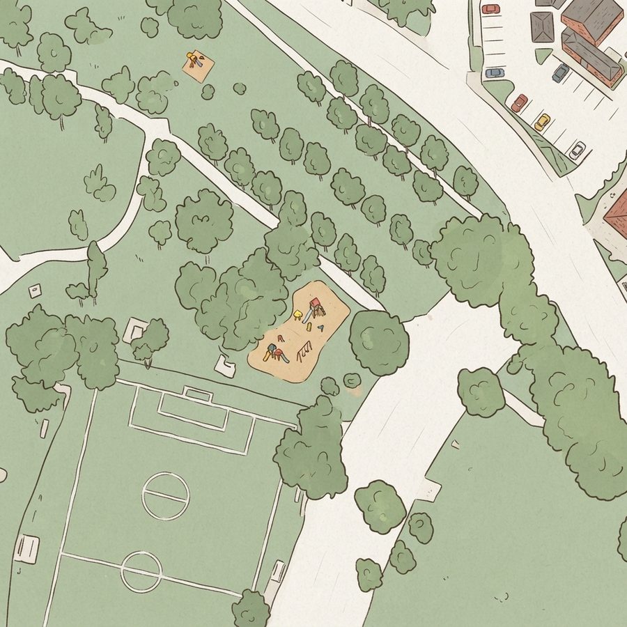 Illustrated map of Moody Park
