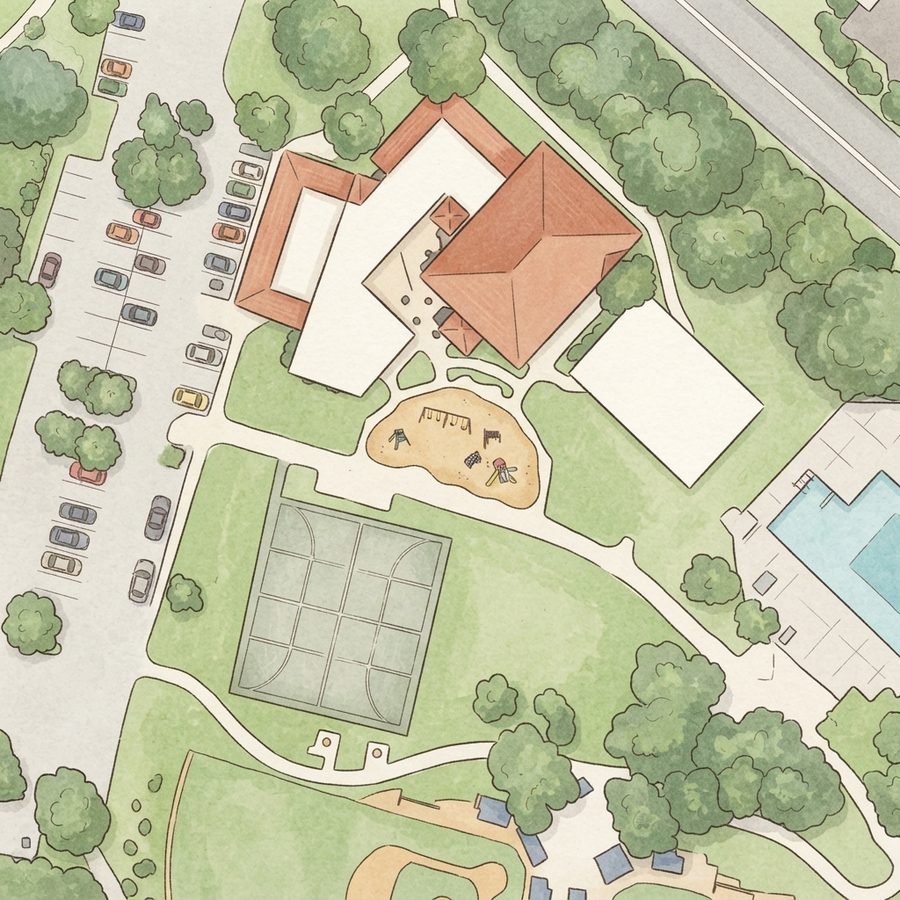 Illustrated map of Moody Park Playground