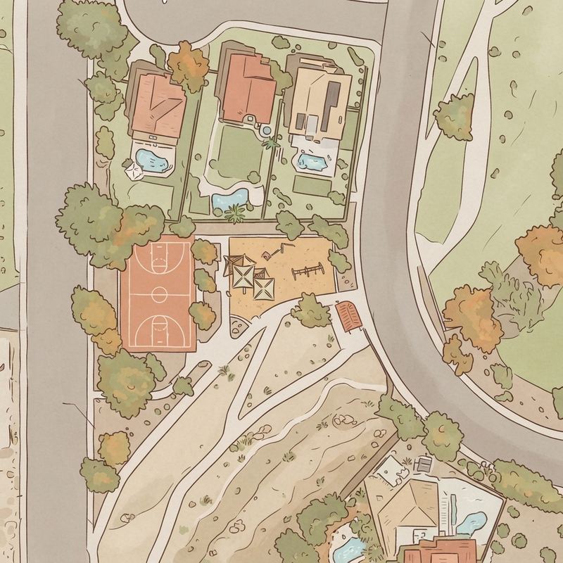 Illustrated map of Moonlight Mini Park