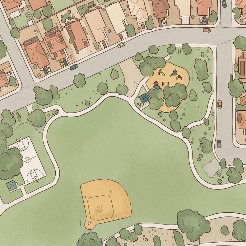 Illustrated map of Moreno Park