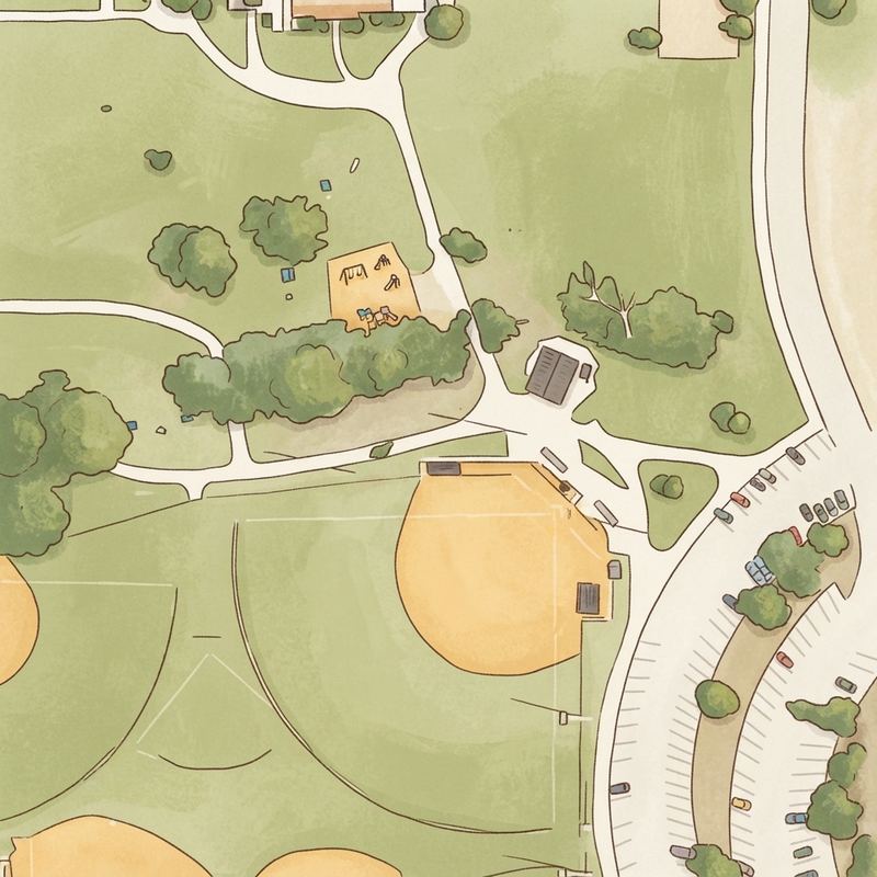 Illustrated map of Morley Field Playground