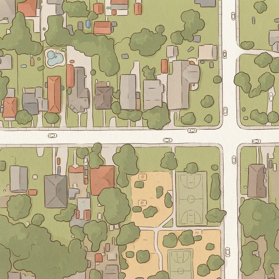 Illustrated map of Morrill Park