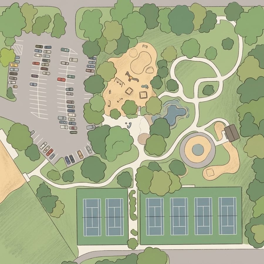 Illustrated map of Morse Park Playground