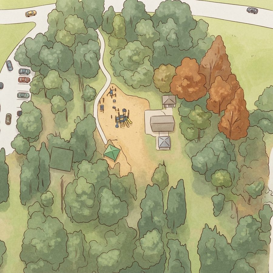 Illustrated map of Moss-Wright Playground