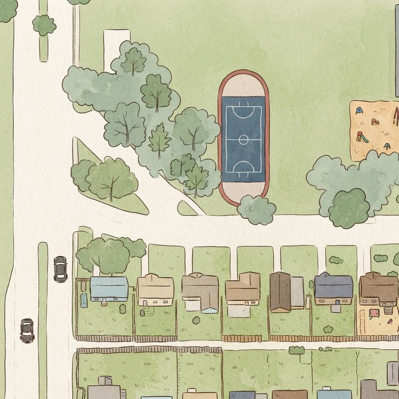 Illustrated map of Motley Park