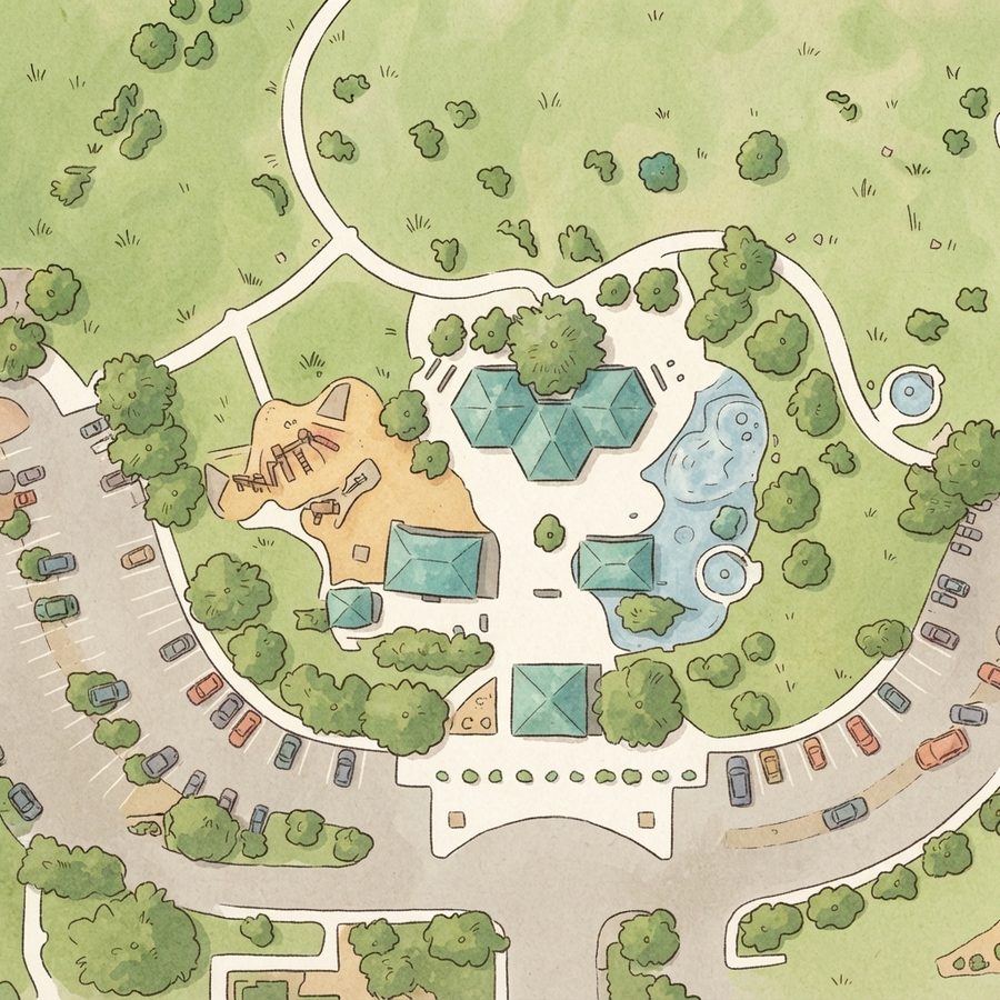 Illustrated map of Mountain Crest Neighborhood Park