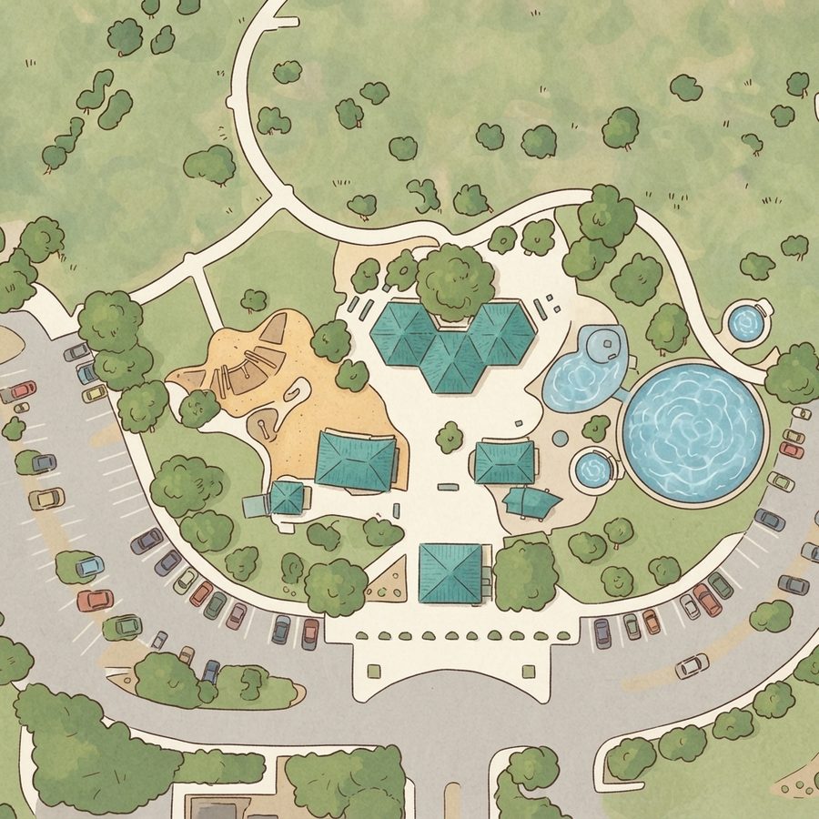 Illustrated map of Mountain Crest Park