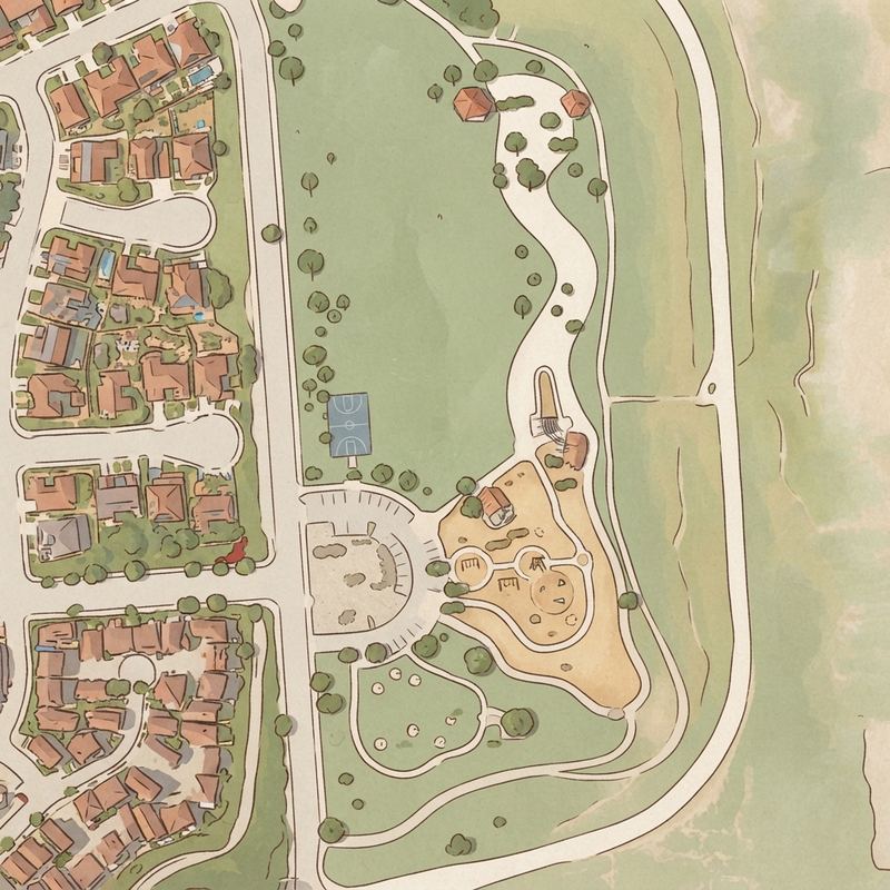 Illustrated map of Mountain Hawk Park