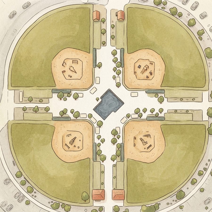Illustrated map of Mountain Ridge Park