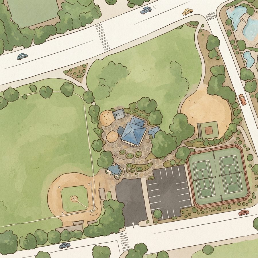 Illustrated map of Mountain View Park