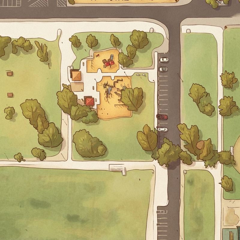 Illustrated map of Mountain View Park Horseshoes Court
