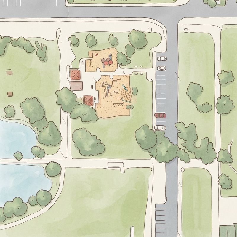 Illustrated map of Mountain View Park Playground