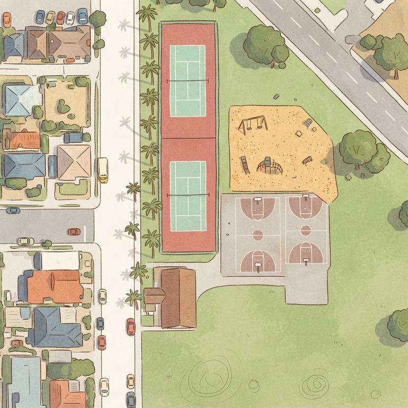 Illustrated map of Mountain View Playground