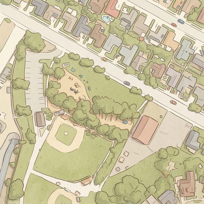 Illustrated map of Mt. Etna Park