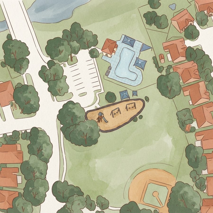 Illustrated map of MUD #3 Playground