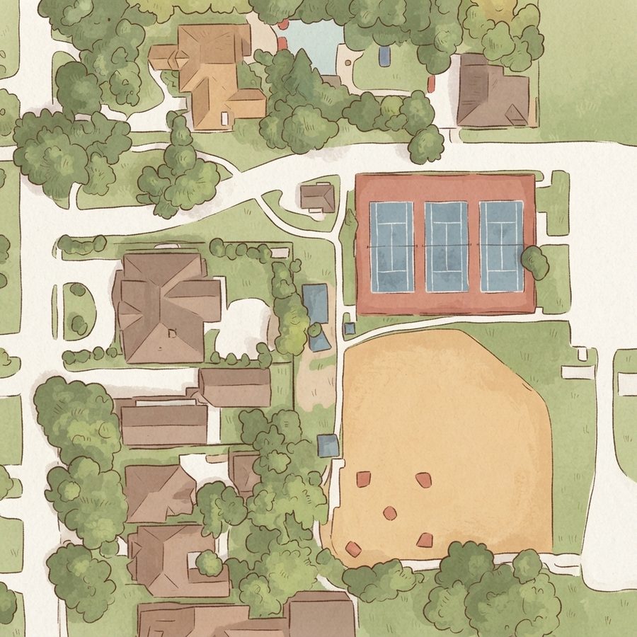 Illustrated map of Mulberry Park